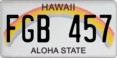 HI license plate FGB457