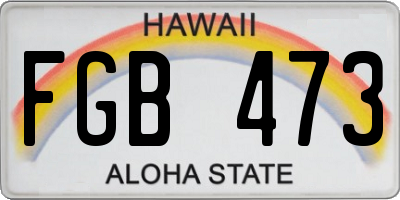 HI license plate FGB473