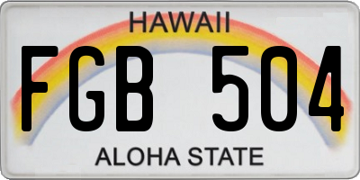HI license plate FGB504