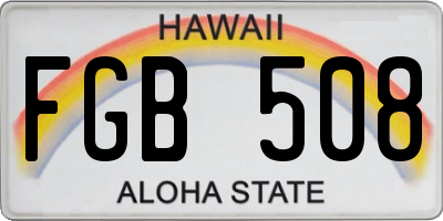 HI license plate FGB508