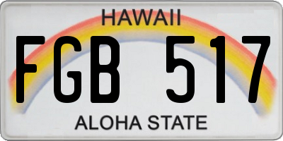 HI license plate FGB517