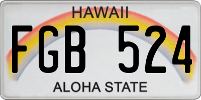 HI license plate FGB524