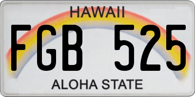 HI license plate FGB525