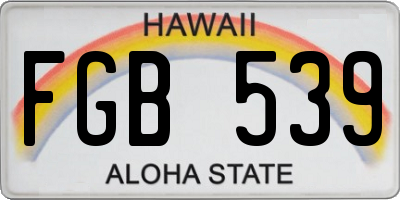 HI license plate FGB539