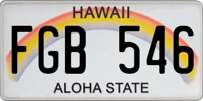 HI license plate FGB546