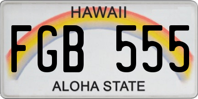 HI license plate FGB555