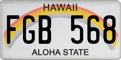 HI license plate FGB568