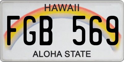 HI license plate FGB569