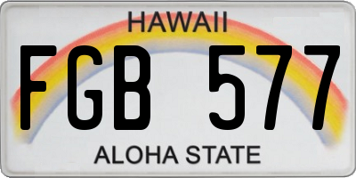 HI license plate FGB577