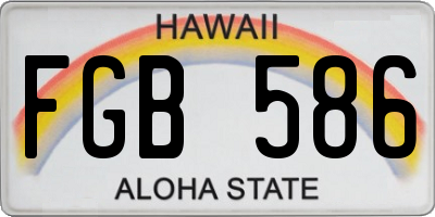 HI license plate FGB586
