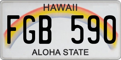 HI license plate FGB590