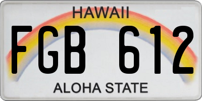HI license plate FGB612