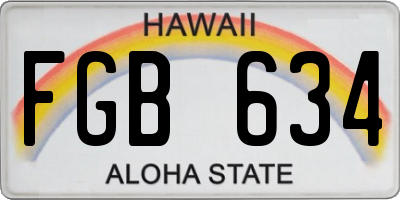 HI license plate FGB634