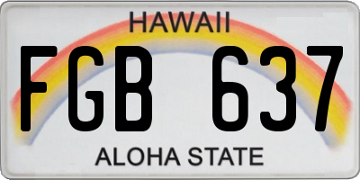 HI license plate FGB637