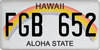 HI license plate FGB652