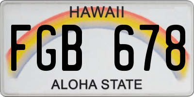 HI license plate FGB678