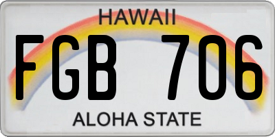 HI license plate FGB706