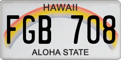 HI license plate FGB708