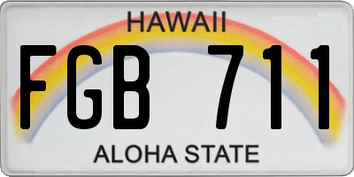 HI license plate FGB711