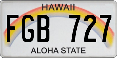 HI license plate FGB727