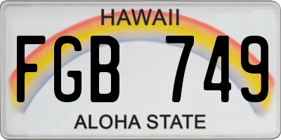 HI license plate FGB749