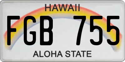 HI license plate FGB755