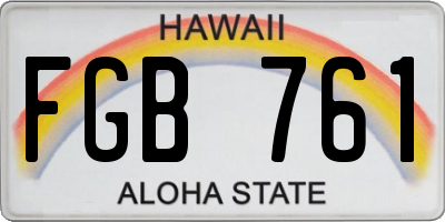 HI license plate FGB761