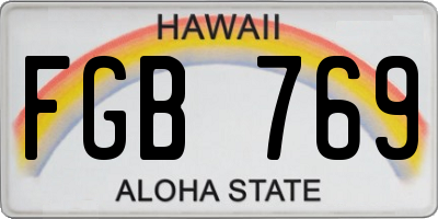 HI license plate FGB769