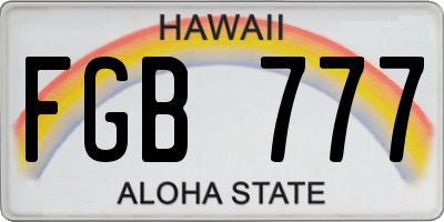 HI license plate FGB777