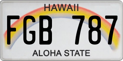 HI license plate FGB787