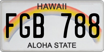 HI license plate FGB788