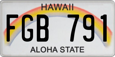 HI license plate FGB791
