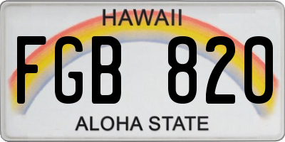 HI license plate FGB820