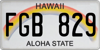 HI license plate FGB829