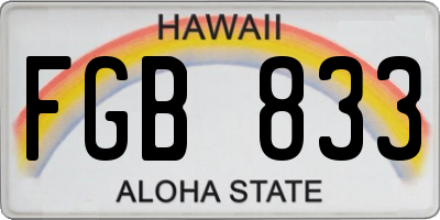 HI license plate FGB833