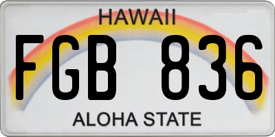 HI license plate FGB836