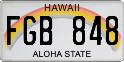 HI license plate FGB848