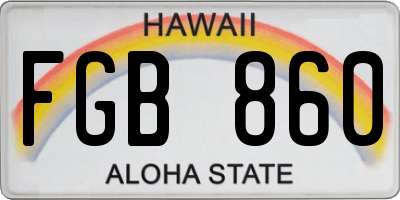 HI license plate FGB860