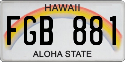 HI license plate FGB881