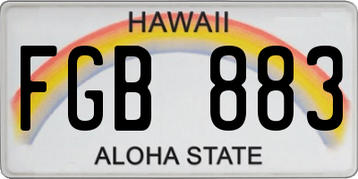 HI license plate FGB883