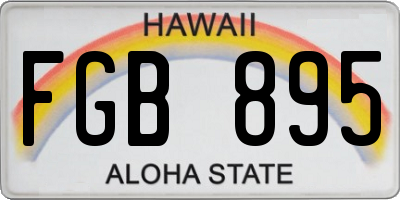 HI license plate FGB895