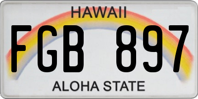 HI license plate FGB897