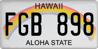 HI license plate FGB898