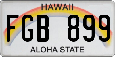 HI license plate FGB899