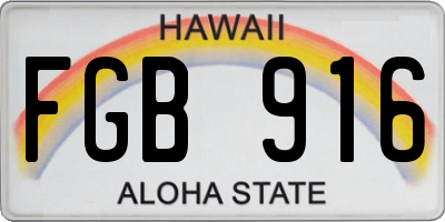 HI license plate FGB916