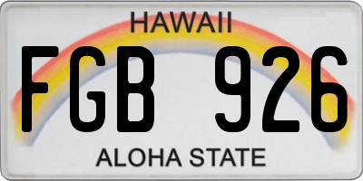 HI license plate FGB926