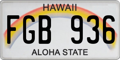 HI license plate FGB936