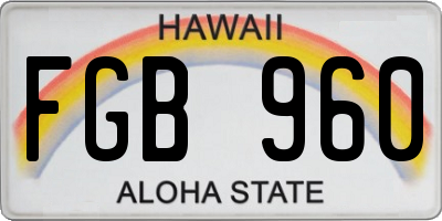 HI license plate FGB960
