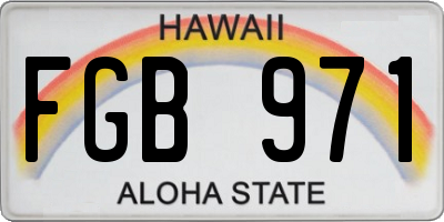 HI license plate FGB971