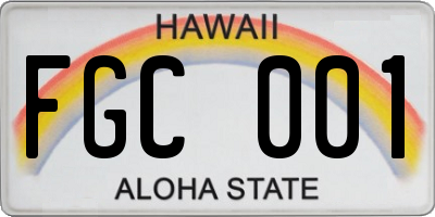 HI license plate FGC001